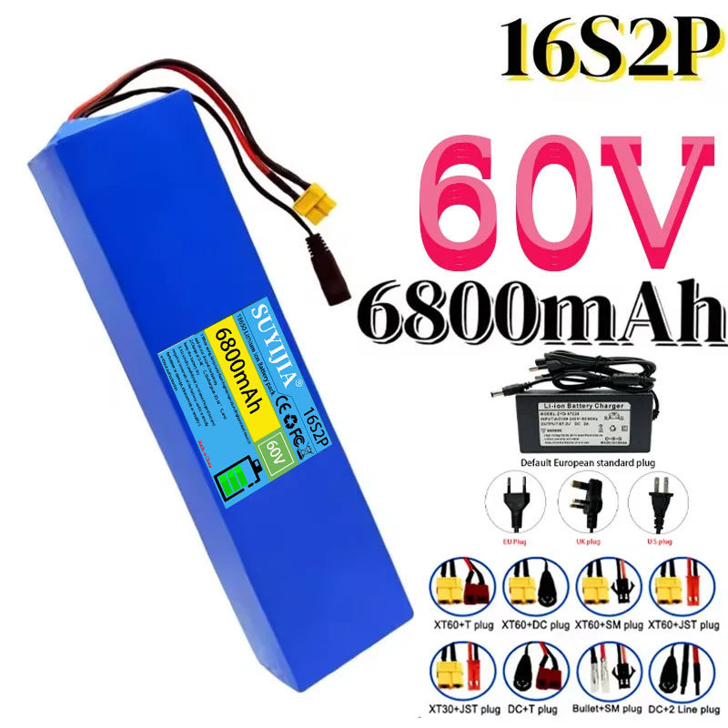 60V 30Ah Electric Scooter Battery - 16S2P lithiumbatterijpakket, 60V, 6,8Ah, 18650 oplaadbare