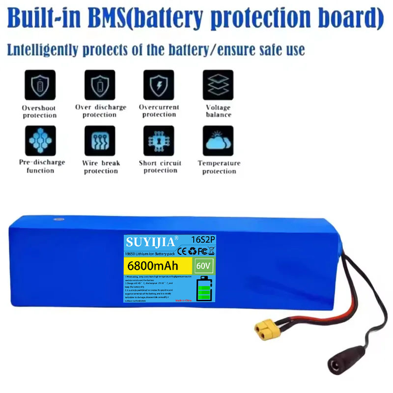16S2P lithiumbatterijpakket, 6 - 60V 30Ah Electric Scooter Battery recensie en prijs