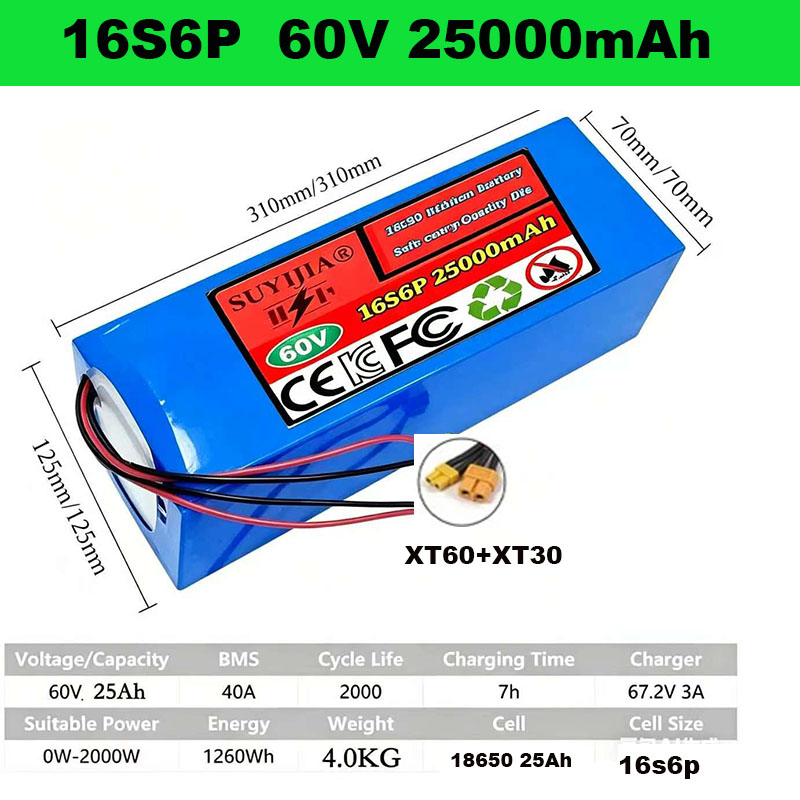 60V 18650 Lithium Batterijpakk - 60V 30Ah Electric Scooter Battery recensie en prijs
